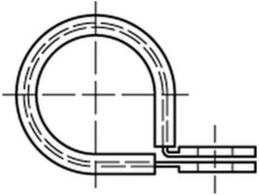 REYHER Halterungsschelle DIN 3016 Form D1 mit Gummiprofil Ø32x20mm ...