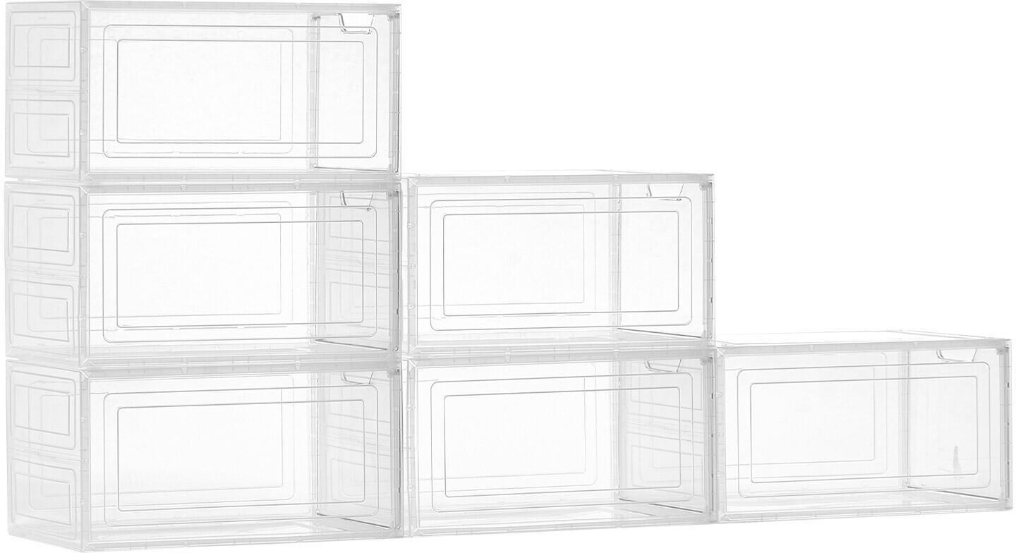 VEVOR Stapelbare Schuhboxen mit Magnettür, transparent/weiß, 6er-Set (KDDQTMCXXHQK0OIKQ001V0) ab 22,70 € (Oktober 2026)
