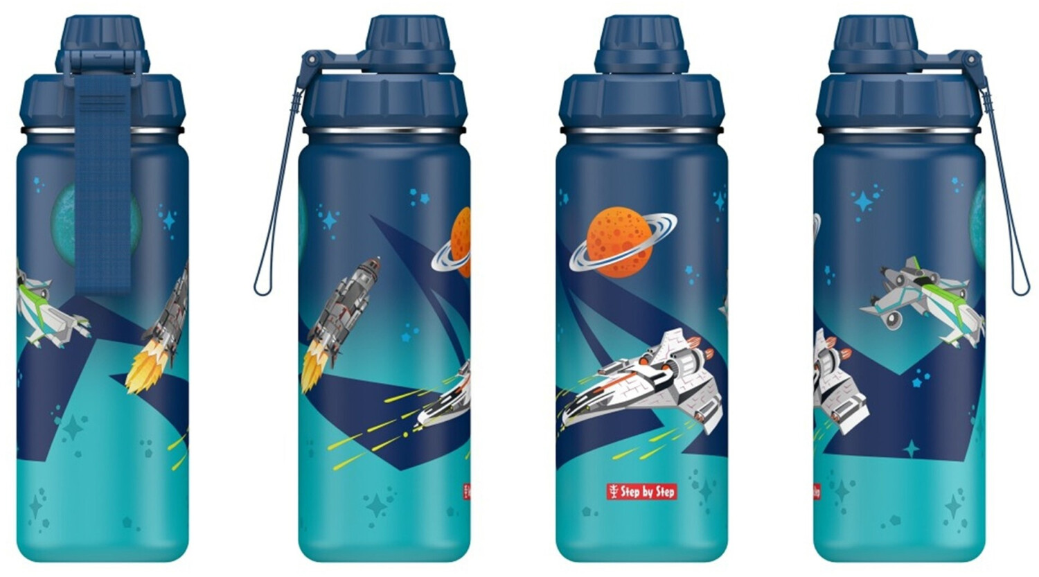 Step By Step Isolierte Edelstahl-Trinkflasche 0,5 L – Wild T-Rex Taro, Auslaufsicher, BPA-frei, Für Sprudel & Co – Schule & Freizeit