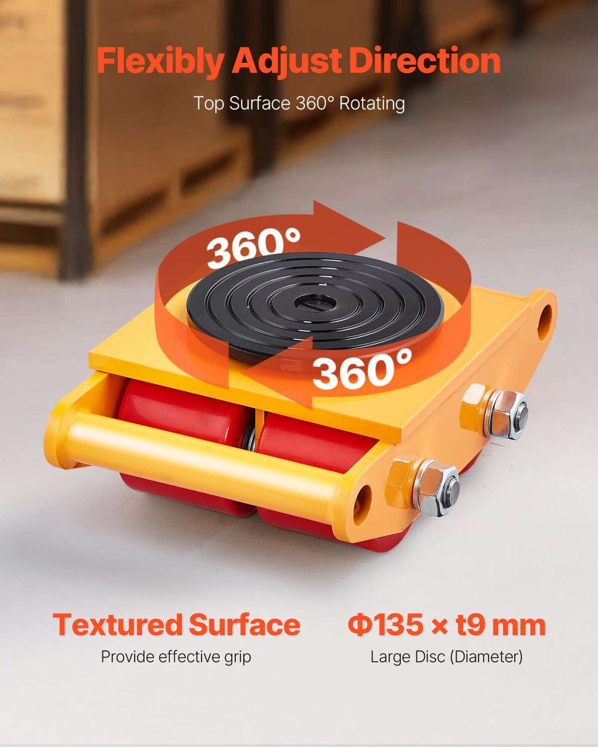 VEVOR Panzerrolle 6T – Transportfahrwerk Aus Stahl Mit 4 PU-Rollen, 280x210x105 Mm