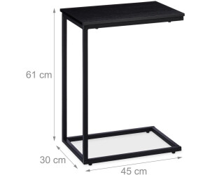 Relaxdays Beistelltisch U-Form, Holzwerkstoff & Metall, schwarz, 30x61x45cm ab 32,99 € (Oktober 2026)