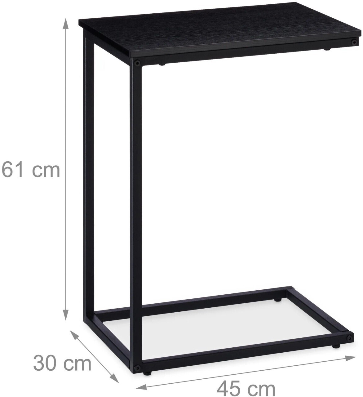 Relaxdays Beistelltisch U-Form, Holzwerkstoff & Metall, schwarz, 30x61x45cm ab 32,99 € (Oktober 2026)