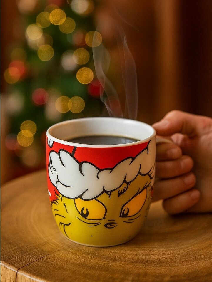 United Labels Grinch Assiette de Noël 26,5 cm Vert Merry Grinchmas en Céramique pour Biscuits, Noël et Avent