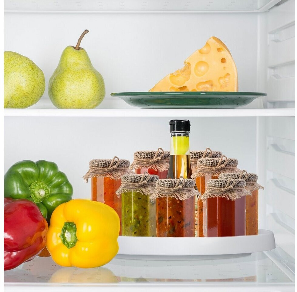 Oemmn Kühlschrank-Drehteller Organizer – Rechteckig, 360° Drehbar, Transparent, Mit Saugnäpfen, 35x26x4 Cm