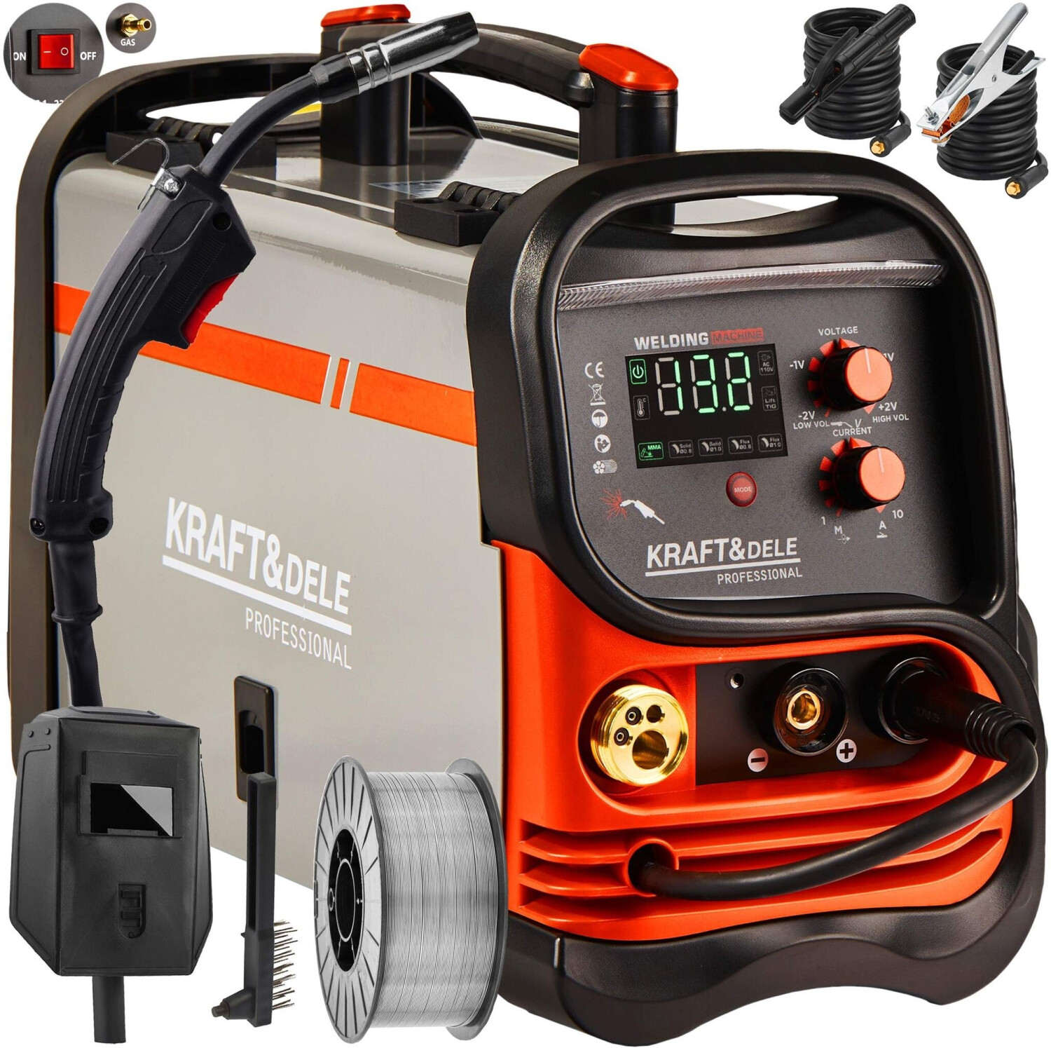 Utaxuper 3-in-1 Schweißgerät Ohne Gas – MIG Mit LED-Display, 20–250 A, Für 1.6