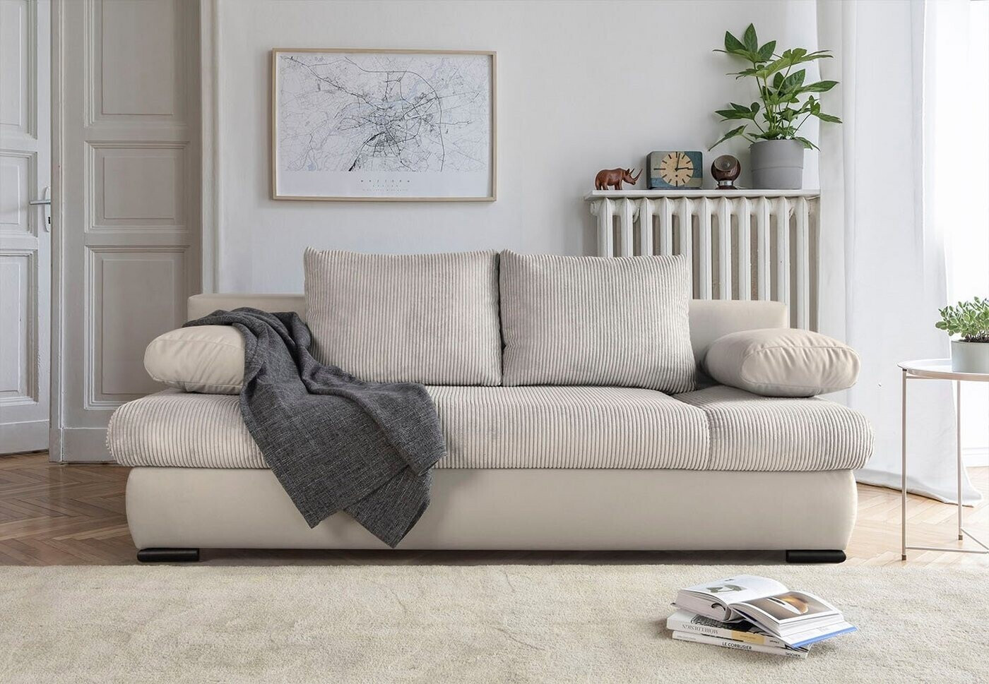 Collection AB Chicago Schlafsofa beige 200cm, Federkern, Bettkasten, 100% Polyester (44465140-0) ab 479,99 € (Oktober 2026)