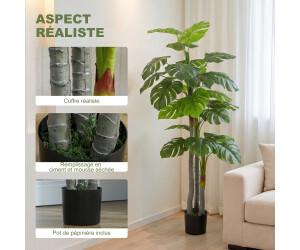 HomCom Monstera Kunstpflanze 150cm mit Topf, Flechten, Grn (830-435V01GN)  ab 51.9  | Vergleiche 1 Angebote auf idealo.de