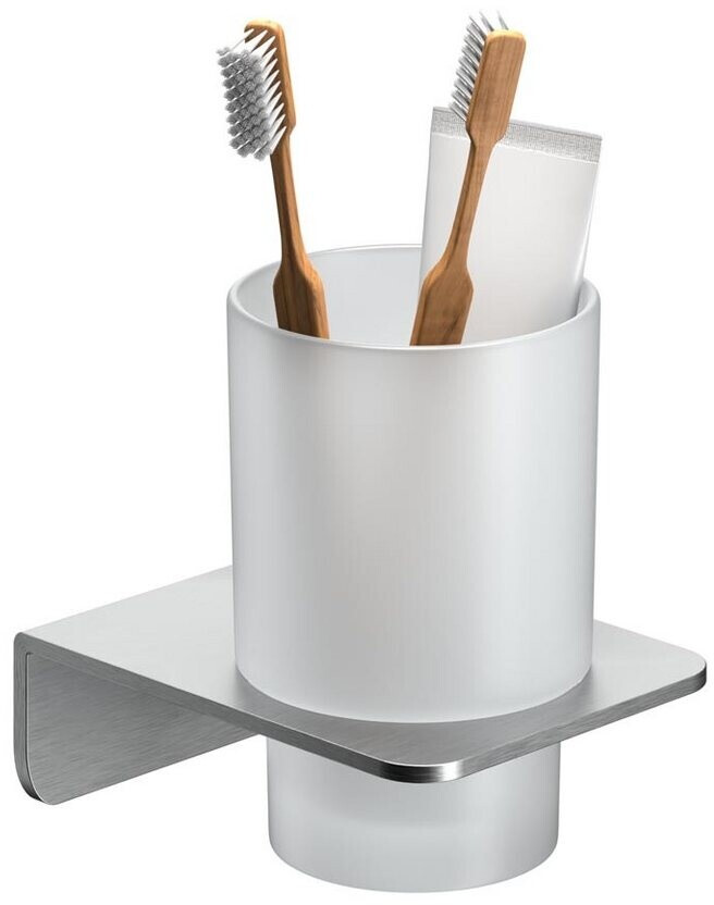 WEISSENSTEIN Zahnputzbecher Halter ohne Bohren, Edelstahl/Glas, Silber (WSA004) ab 24,95 € (Oktober 2026)