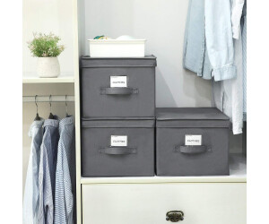 Songmics Faltbare Aufbewahrungsboxen mit Deckel, 3er-Set, Stoff, 40x30x25cm, Grau (RFB03G) ab 16,99 € (Oktober 2026)