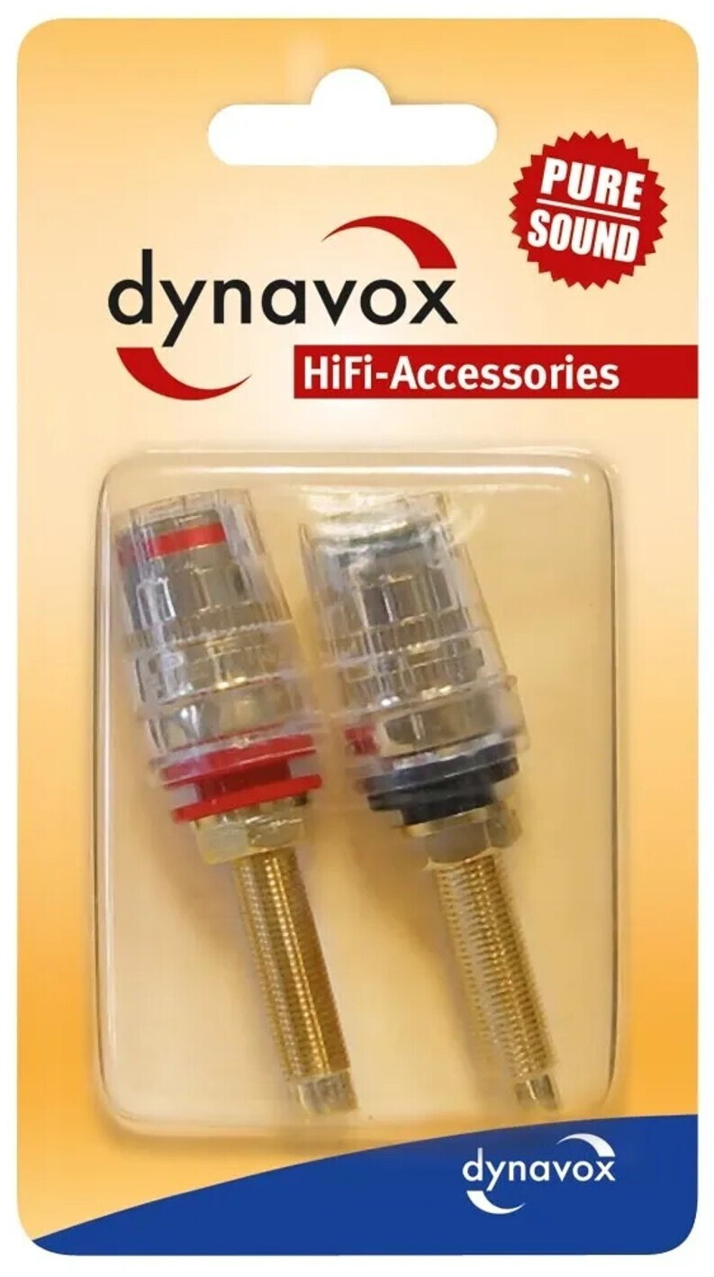 Dynavox Bananenhohlstecker – 2x Rot, 2x Schwarz, Vergoldet, Für Kabel Bis 6mm, Schraubanschluss