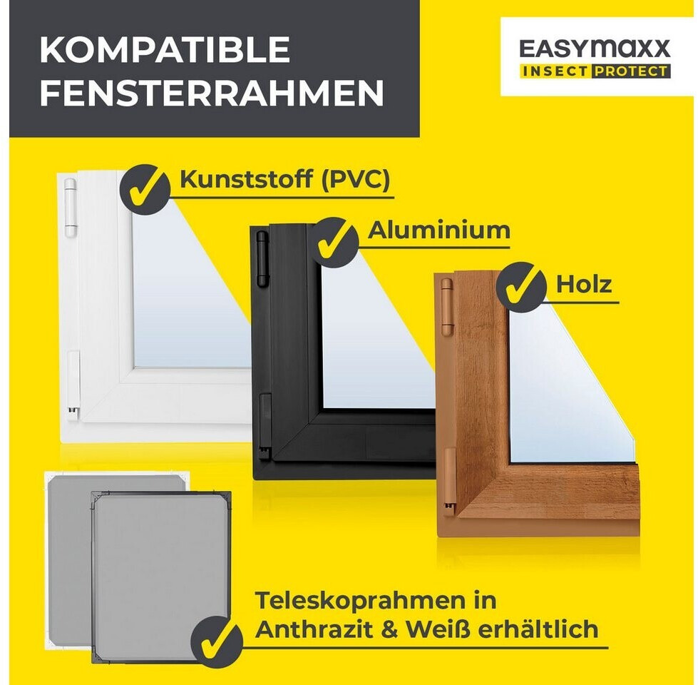 EASYmaxx Fensterrahmen Insect Protect Teleskop-Insektenschutzgitter ...