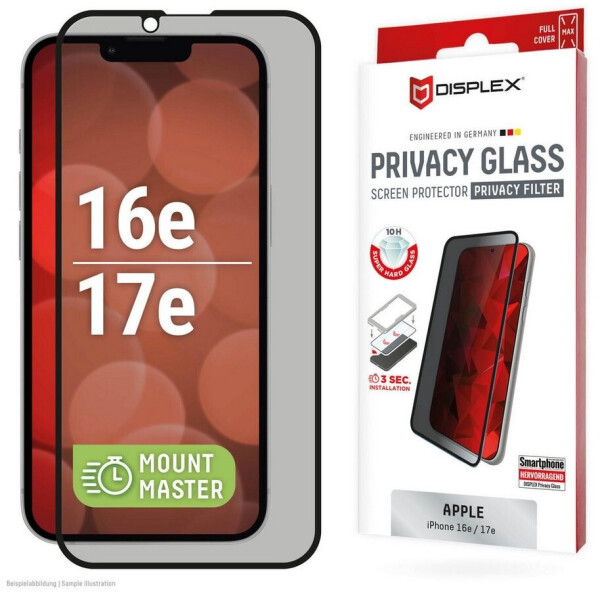 Displex Privacy Glass MountMaster Apple iPhone 16e / 17e