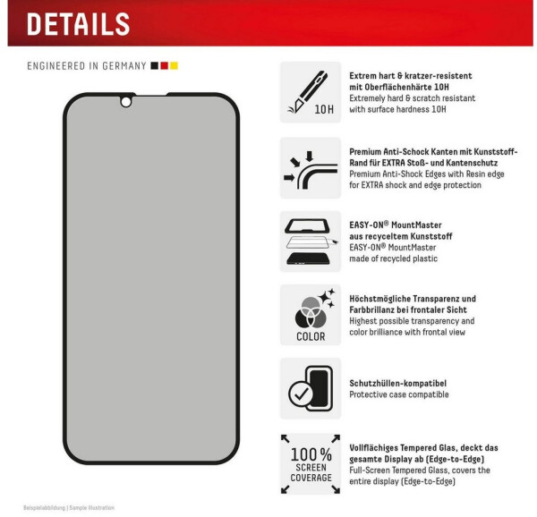 Displex Privacy Glass MountMaster Apple iPhone 16e / 17e, Bild 4