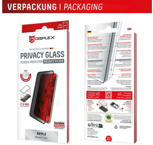 Displex Privacy Glass MountMaster Apple iPhone 17 Pro, Bild 10