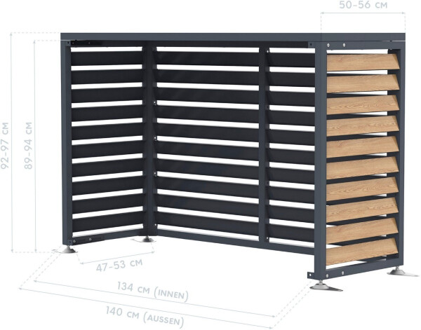 Westmann Verkleidung Wärmepumpe Boxa M anthrazit/holzoptik, Bild 12