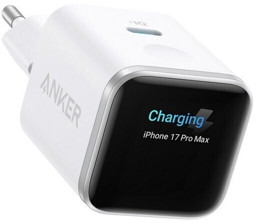 Anker Nano Ladegerät (45W, Smart Display) weiss