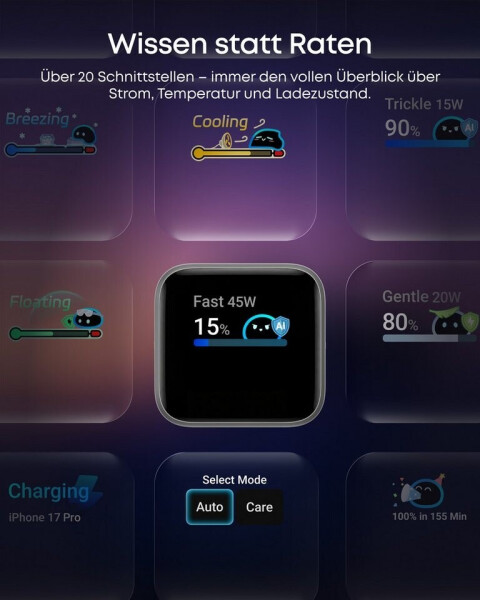 Anker Nano Ladegerät (45W, Smart Display) weiss, Bild 6