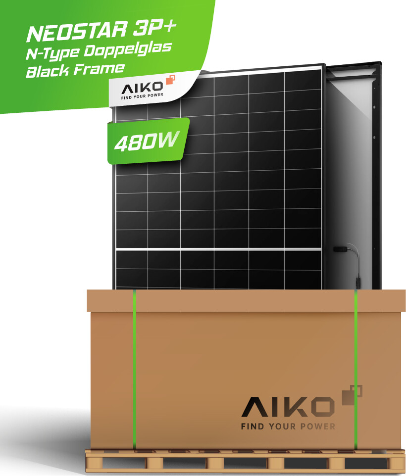 Aiko Solar Neostar 3P+ N-Type ABC A480-MCE54Dw 480W Glas-Glas Black ...
