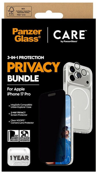 PanzerGlass CARE 3-in-1 Privacy Bundle iPhone 17 Pro, Bild 3