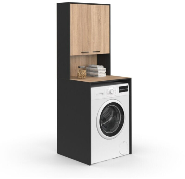 IDMarket Washing machine cabinet WALLIS 2 doors 180 x 62 x 57cm