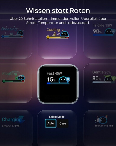 Anker Nano Ladegerät (45W, Smart Display) blau, Bild 6