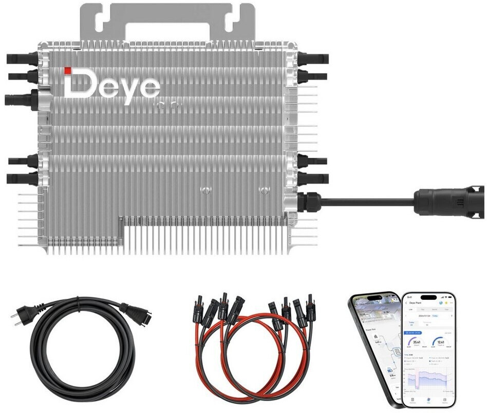 2 Micro-onduleurs Deye 2000W SUN-M200G4-EU – WiFi, Pour Balcon Solaire