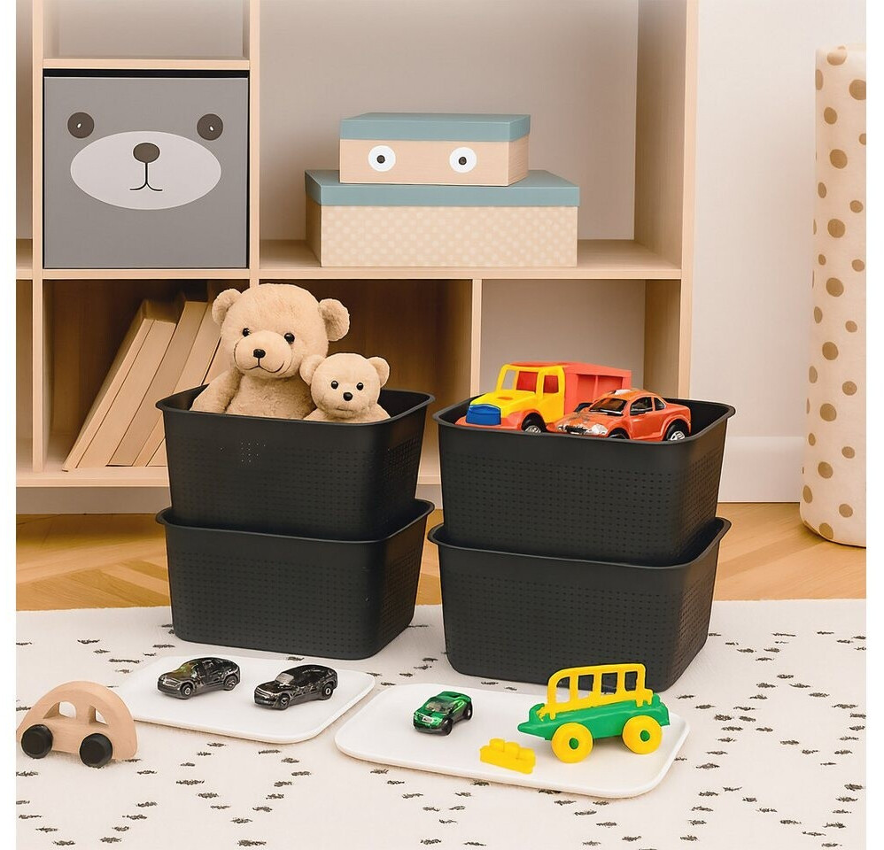 Relaxdays Aufbewahrungsbox mit Deckel 6er Set Schwarz ab 23,99 € (Oktober 2026)