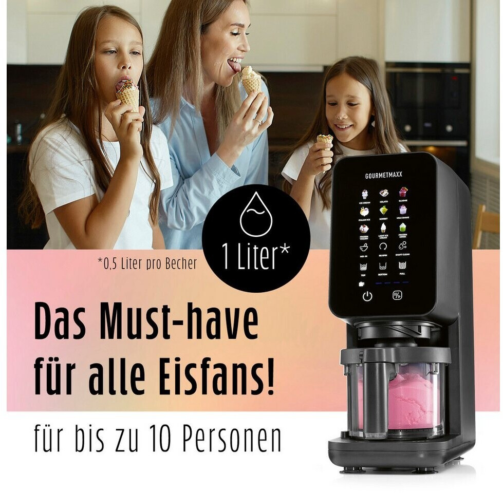 GOURMETmaxx SmoothUp Touch Eismaschine 700 Watt 2x 430ml schwarz ab 99,99 € (Oktober 2026)