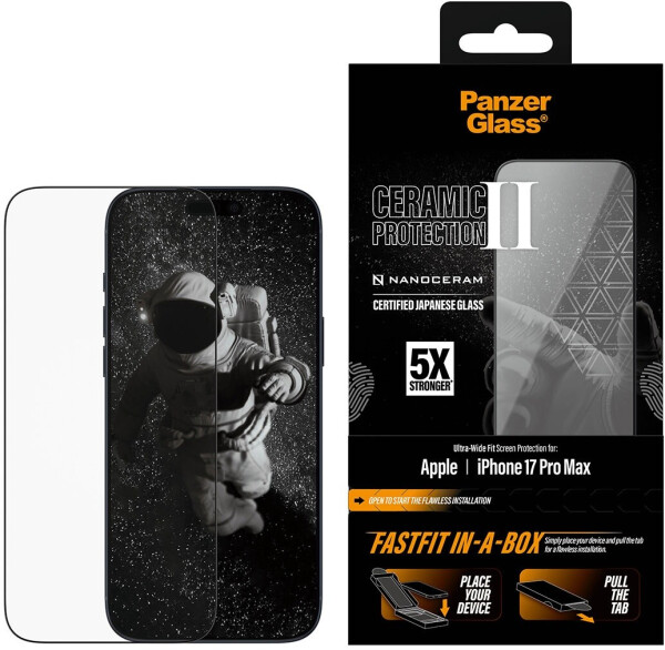 PanzerGlass Keramik Schutzfolie Apple iPhone 17 Pro Max Ultra Wide Fit, Bild 2