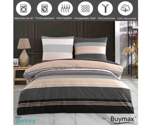 BuyMax Bettwäsche Zigo, Renforcé, 4 teilig, 135x200 cm mit Reißverschluss Streifen, schwarz-beige ab 51,90 € (Oktober 2026)