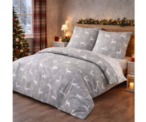 BuyMax Bettwäsche, Biber, 2 teilig, 155x220 cm Flanell mit Reißverschluss Grau ab 37,90 € (Oktober 2026)