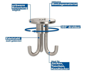 Produktbild von 360° Drehbarer Greifhaken Mit Schäkel – Edelstahl 304, Sicherheitsverriegelung, SWL 1000 Kg, Für Heben & Ziehen