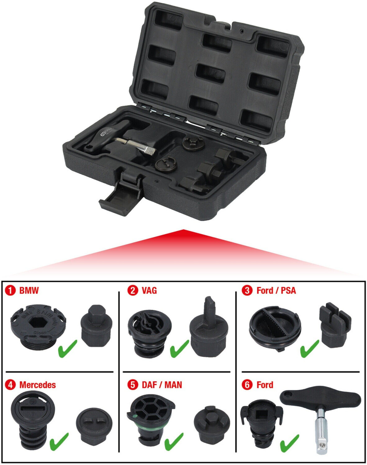 KSTOOLS®   3/8 Öldienst Spezialprofil Bit Stecknuss für DAF / MAN