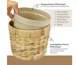 HMF Blumentopf Wasserhyazinthe geflochten, rund, 19cm, 2er-Set  (37280-19CM-S2) ab 18.99  | Vergleiche 6 Angebote auf idealo.de