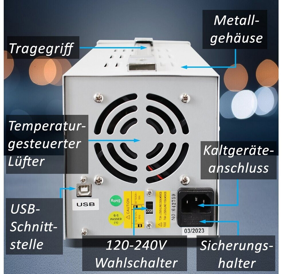 Produktbild von PeakTech 6172 – Labornetzteil 0-60V / 0-2,5A Linear Mit Trenntrafo, USB & Software