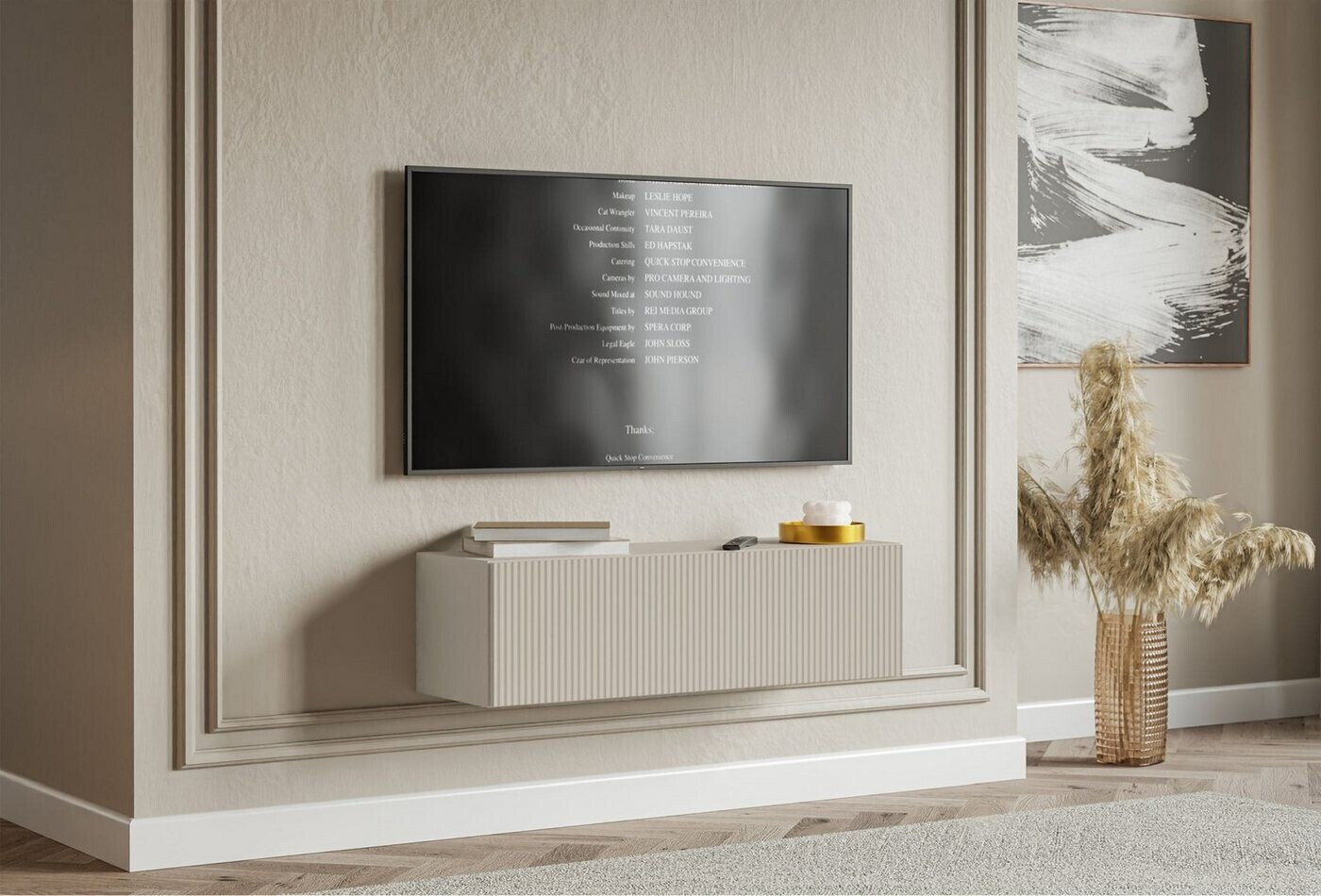 Selsey Veldio TV-Hängeboard mit Lamellenfront 100cm Greige ab 125,99 € (Oktober 2026)
