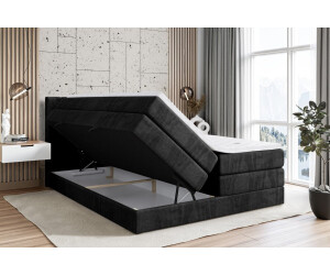 Elastischer Bettrock Für Boxspringbetten – 4-seitig Passend, Für Matratzen 140x200, 180x200, 200x200 & Mehr, Aus 95% Polyester + 5% Elasthan, Dehnbar, Maschinenwaschbar – Schwarz, King Dehnbarer Bettüberwurf