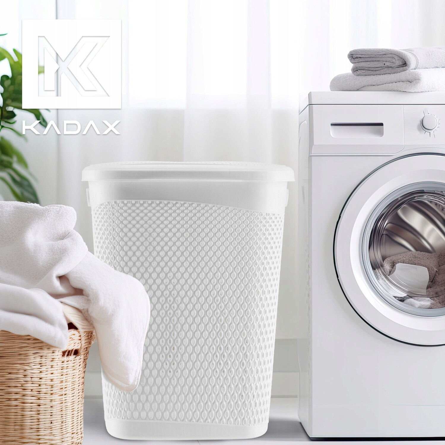Kadax Wäschekorb mit Deckel, Kunststoff, Weiß (K9626) ab 34,95 € (Oktober 2026)