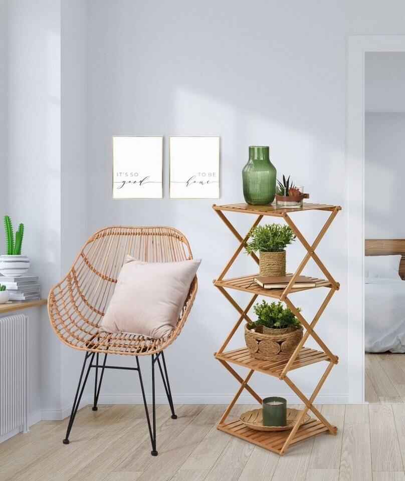 Spetebo Klappbares Bambus Standregal 4 Ablagen, 94cm (3563) ab 29.95  |  Vergleiche 4 Angebote auf idealo.de
