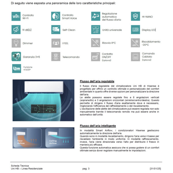 Hisense Uni HB Dual Split 12000+12000 BTU Inverter R-32 Wi-Fi (2AMW52U4RXC), Bild 5