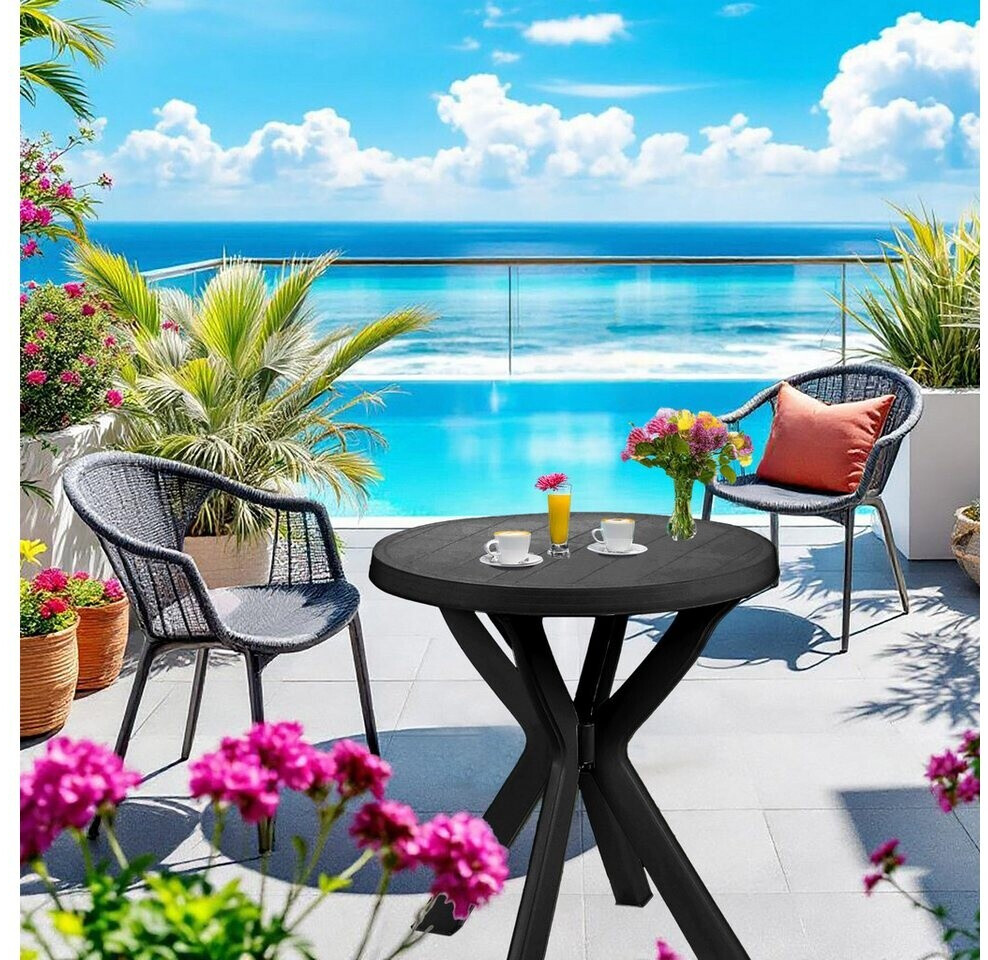 Spetebo Gartentisch rund Kunststoff anthrazit Ø70cm ab 44,95 € (Oktober 2026)