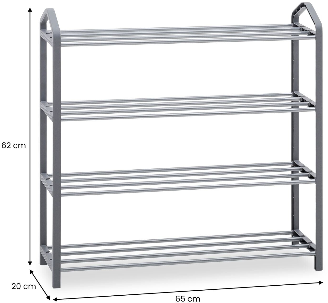 Idimex Schuhregal Tralee Metall, grau, 4 Ablagen, 65x62x19cm ab 19,95 € (Oktober 2026)
