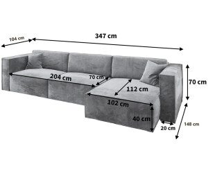 Masseno Tolmo M Ecksofa L-Form mit Schlaffunktion & Bettkasten, Schwarz ...