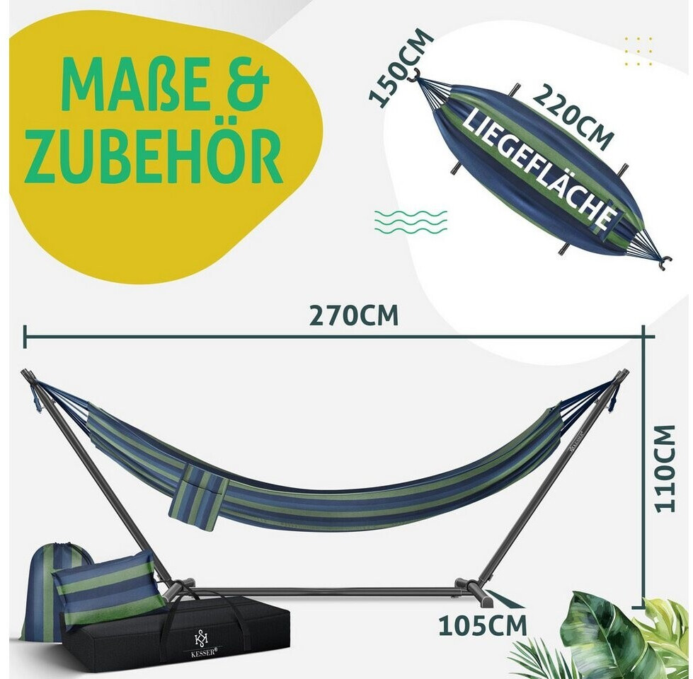 Kesser Hngematte Lake mit Gestell, Doppel fr 2 Personen, 200kg, Indoor &  Outdoor, XXL ab 72.08  | Vergleiche 5 Angebote auf idealo.de