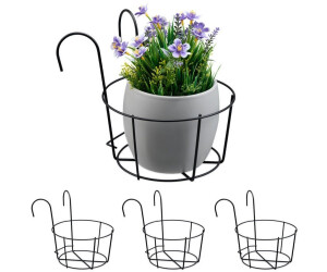 Relaxdays Blumentopf-Halter für Balkongeländer, 4er Set, Schwarz ab 30,69 € (Oktober 2026)