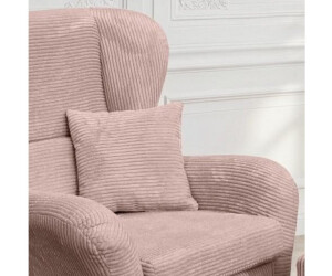luma-home Ohrensessel mit Hocker Cord Rosa, Landhausstil, Wellenunterfederung (18021) ab 444,00 € (Oktober 2026)
