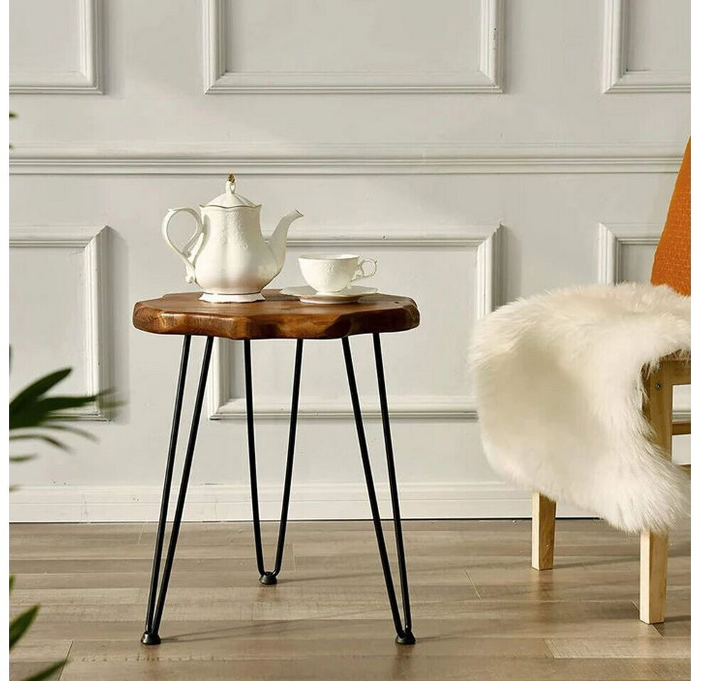 Spetebo Beistelltisch Kiefer massiv, rund, 45cm, rustikale Kante (3323) ab 40,95 € (Oktober 2026)
