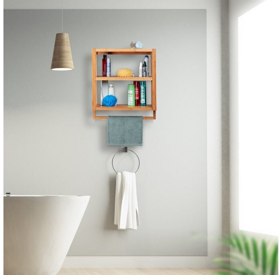 Relaxdays Wandregal Bambus, Hngeregal, 52x21x58.5cm ab 34.99  |  Vergleiche 12 Angebote auf idealo.de