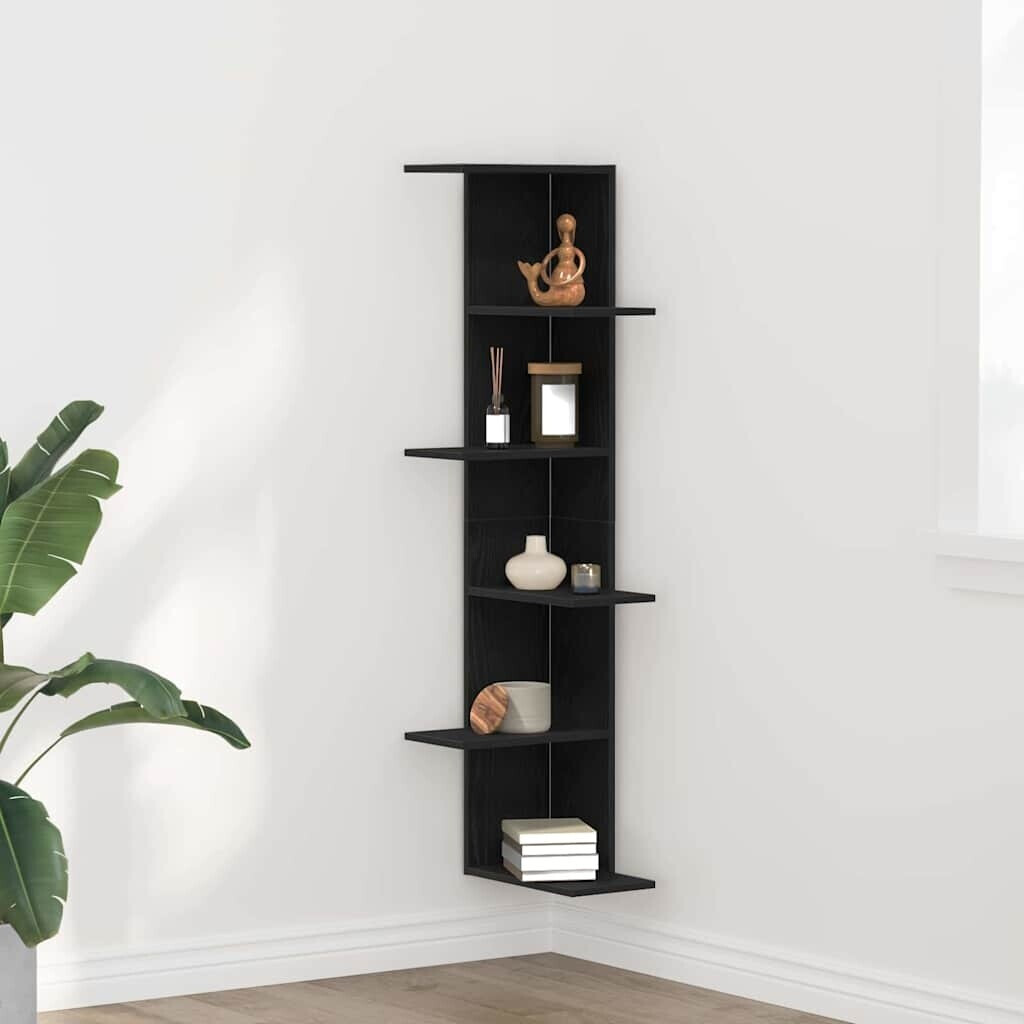 Vidaxl vidaXL Wand-Eckregal Schwarz Eichen-Optik 36,5x36,5x140cm ab 31.42 ...