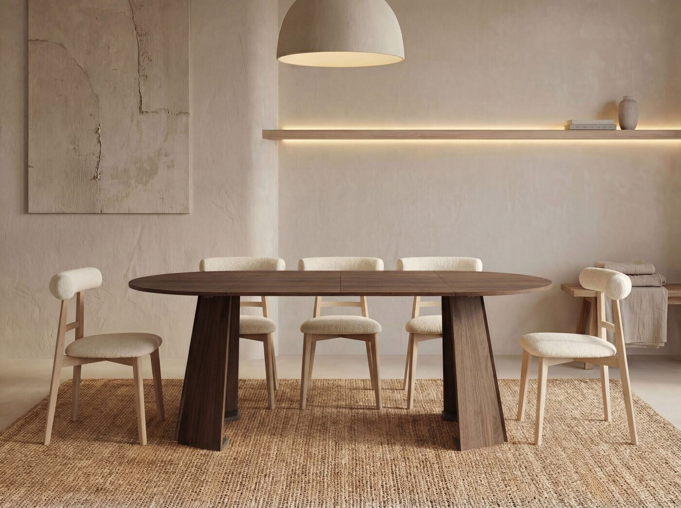 WFL GROUP Lunde Esstisch rund ausziehbar 100–180cm, Wallnuss Dunkelbraun (48780704-11) ab 554,90 € (Oktober 2026)